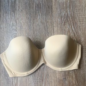 Khaki strapless bra from Aerie